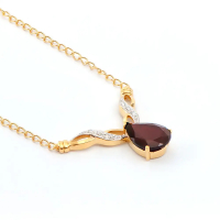 4.71 CTW Natural Garnet & Diamond 18K Gold Plated Designer Necklace Size 19 Inches | Estimated Value $1749 (AMG) at PristineAuction.com