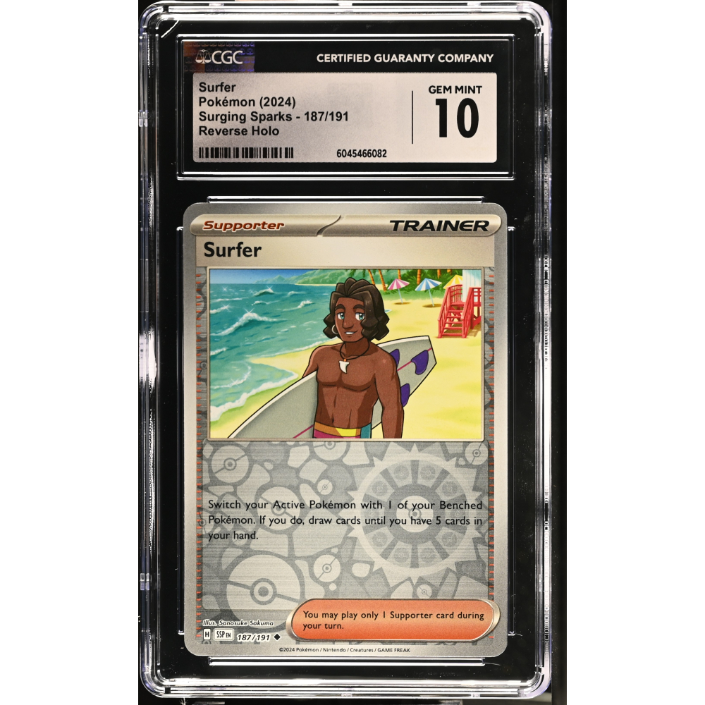 Surfer 2024 Pokemon Surging Sparks #187/191 (CGC 10) at PristineAuction.com