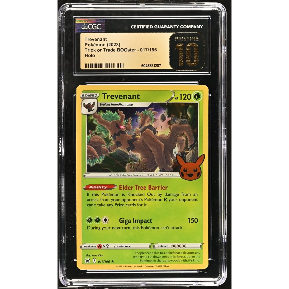 Trevenant 2023 Pokemon Trick Or Trade BOOster #017/196 (CGC PRISTINE 10 | Black Label) at PristineAuction.com