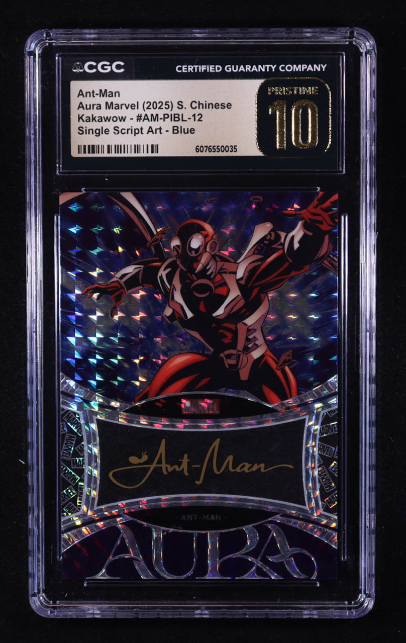 Ant-Man 2025 Kakawow Aura Marvel Single Script Art Blue #AMPIBL12 #11/95 (CGC 10 | Pristine Black Label) at PristineAuction.com Ant-Man 2025 Kakawow Aura Marvel Single Script Art Blue #AMPIBL12 #11/95 (CGC 10 | Pristine Black Label) at PristineAuction.com