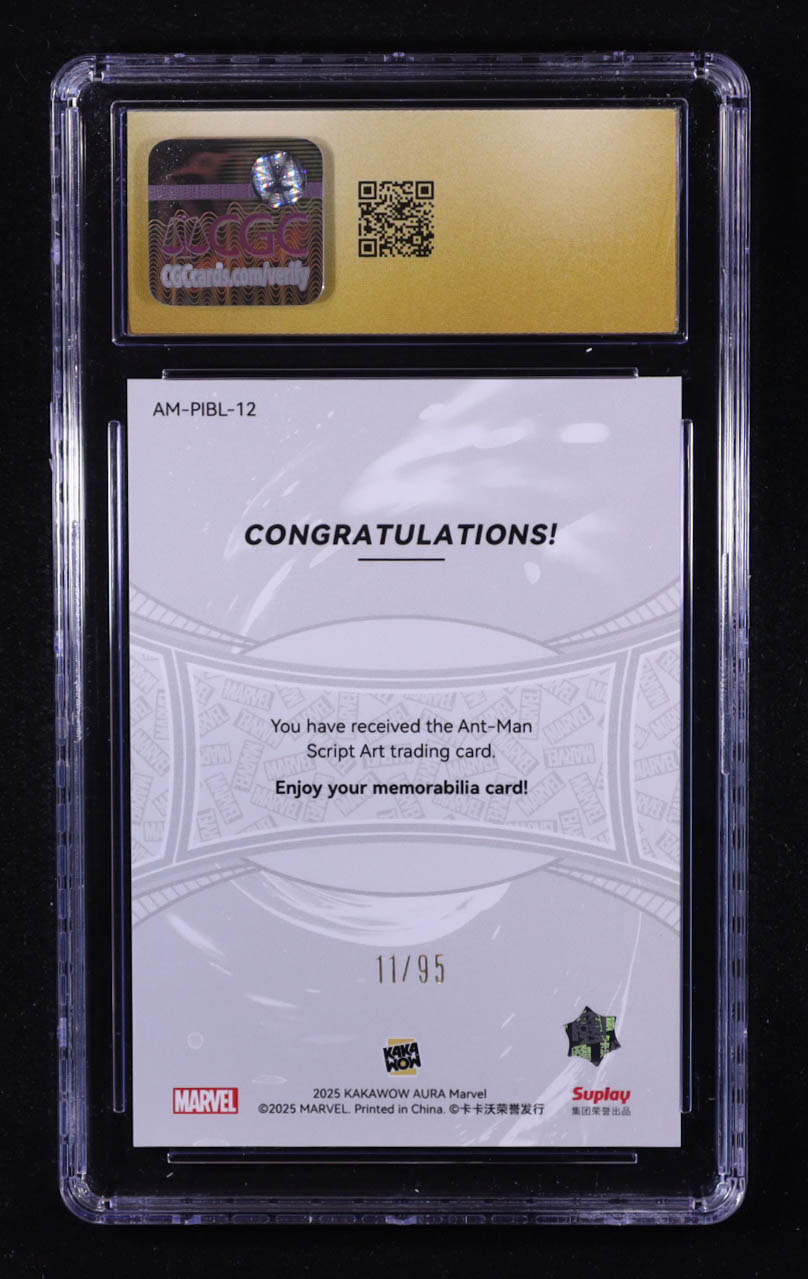 Ant-Man 2025 Kakawow Aura Marvel Single Script Art Blue #AMPIBL12 #11/95 (CGC 10 | Pristine Black Label) at PristineAuction.com Ant-Man 2025 Kakawow Aura Marvel Single Script Art Blue #AMPIBL12 #11/95 (CGC 10 | Pristine Black Label) at PristineAuction.com