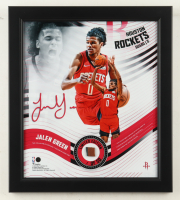 Fanatics Jalen Green Rockets LE Custom Framed Photo Display with Piece of Game Basketball #/50 at PristineAuction.com