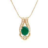 4.85 CTW Natural Green Agate & White Topaz 18K Gold Plated Designer Necklace Size 16 Inches | Estimated Value $1,619 (AMG) at PristineAuction.com