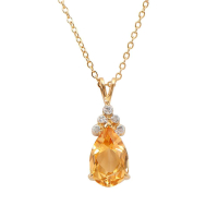 4.06 CTW Natural Citrine & Diamond 18K Gold Plated Designer Necklace Size 18 Inches | Estimated Value $1749 (AMG) at PristineAuction.com