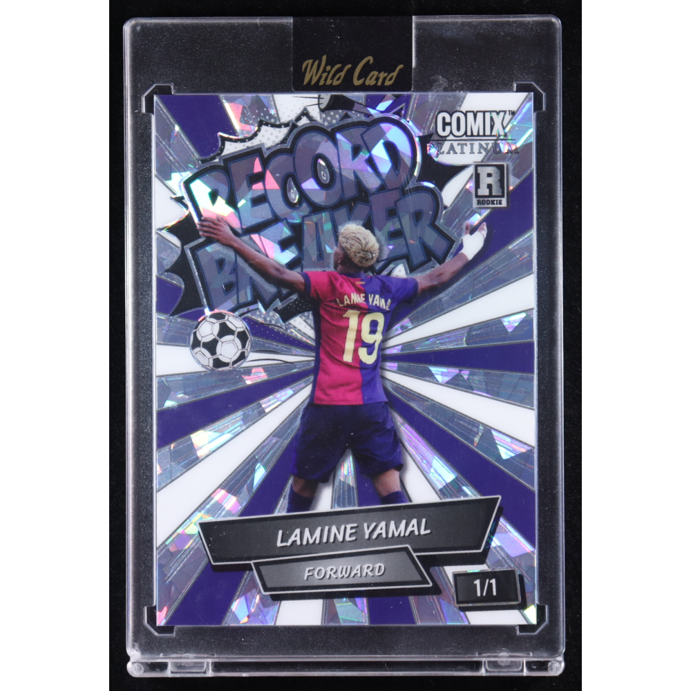 Lamine Yamal 2024 Wild Card Comix Platinum Record Breaker #ACRB-LY05 RC #1/1 at PristineAuction.com