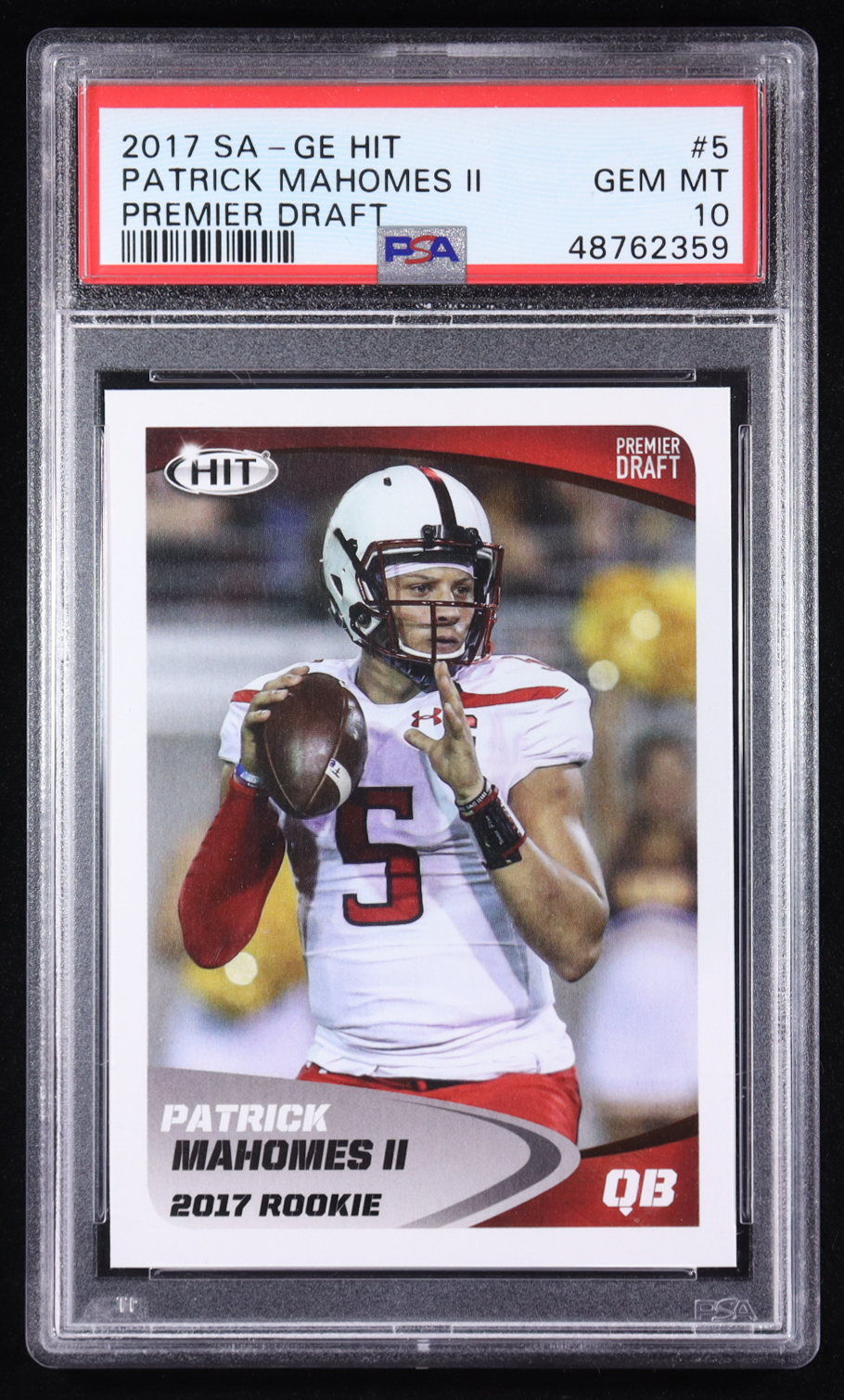 Patrick Mahomes II 2017 SAGE HIT Premier Draft #5 RC (PSA 10) at PristineAuction.com Patrick Mahomes II 2017 SAGE HIT Premier Draft #5 RC (PSA 10) at PristineAuction.com