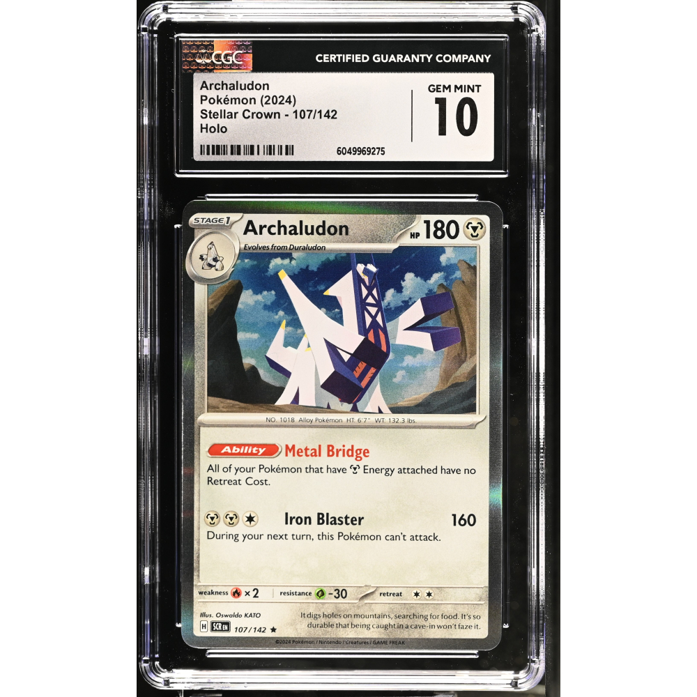 Archaludon 2024 Pokemon Stellar Crown #107/142 (CGC 10) at PristineAuction.com
