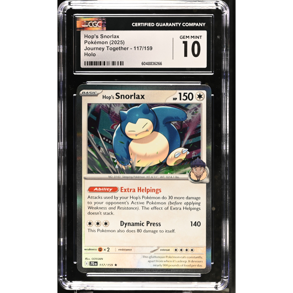 Hop's Snorlax 2025 Pokemon Journey Together #117/159 (CGC 10) at PristineAuction.com
