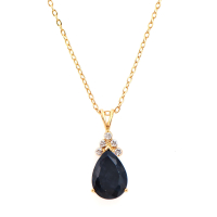 6.06 CTW Natural Sapphire & Diamonds 18K Gold Plated Designer Pendant 18 Inches | Estimated Value $1,679 (AMG) at PristineAuction.com