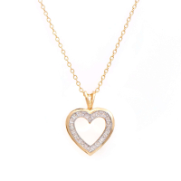 0.21 CTW Natural Diamonds 18K Gold Plated Designer Heart Shape Pendant 18 Inches | Estimated Value $1,589 (AMG) at PristineAuction.com
