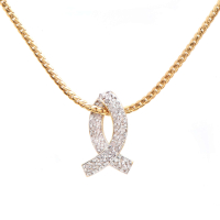 0.45 CTW Natural Diamonds 18K Gold Plated Designer Pendant 16 in | Estimated Value $1,589 (AMG) at PristineAuction.com
