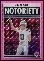Drake Maye 2025 Panini Mosaic Notoriety Mosaic Pink Fluorescent #3 at PristineAuction.com