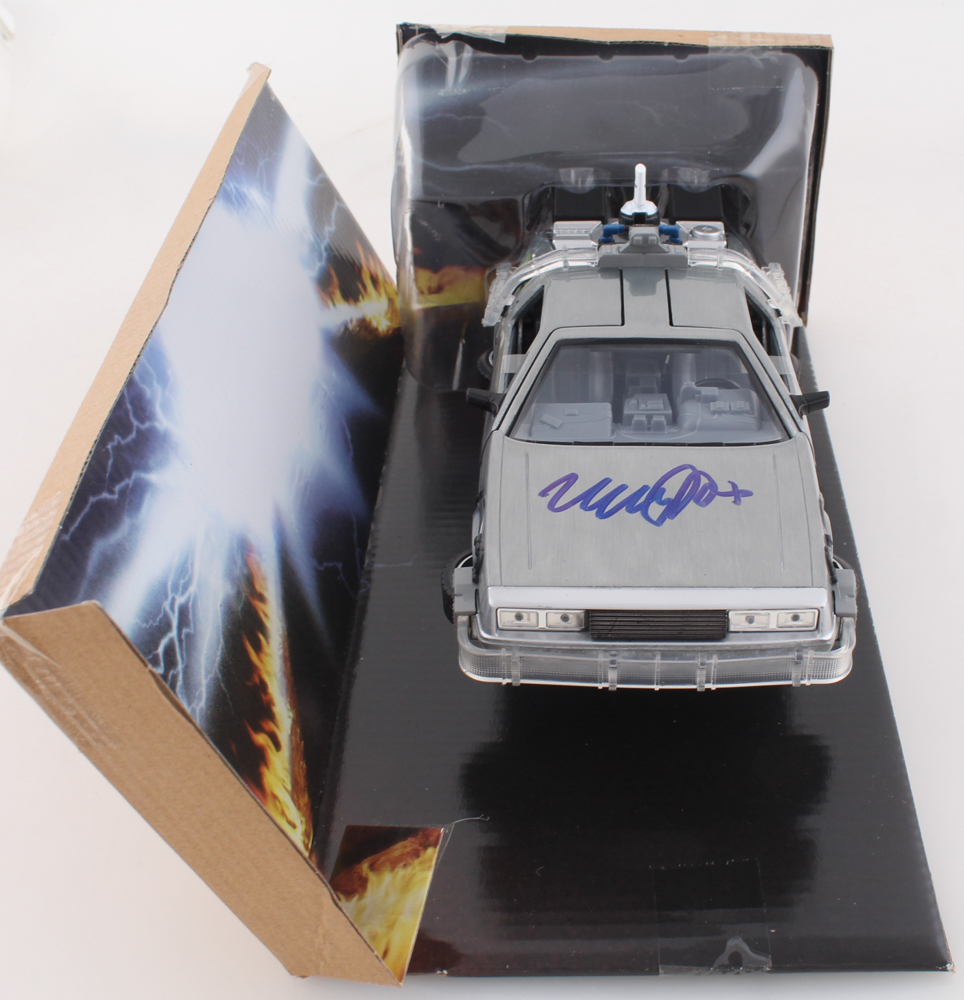 Michael J. Fox Signed "Back to the Future Part II" DeLorean Time Machine 1:15 Scale Die Cast Car (JSA) at PristineAuction.com Michael J. Fox Signed "Back to the Future Part II" DeLorean Time Machine 1:15 Scale Die Cast Car (JSA) at PristineAuction.com