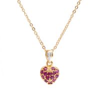 0.71 CTW Natural Ruby & Diamonds 18K Gold Plated Designer Pendant 18 Inches | Estimated Value $1,719 (AMG) at PristineAuction.com