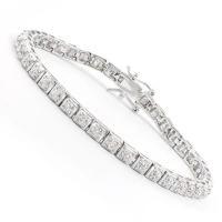 0.32 CTW Natural Diamond Rhodium Plate Designer Bracelet Size 7.5 Inches | Estimated Value $1,959 (AMG) at PristineAuction.com