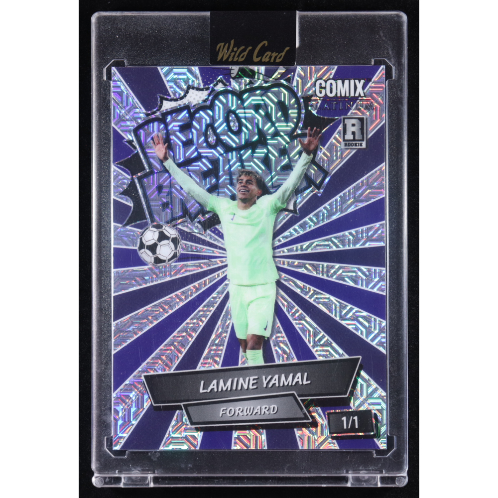 Lamine Yamal 2024 Wild Card Comix Platinum Record Breaker #ACRB-LY04 RC #1/1 at PristineAuction.com