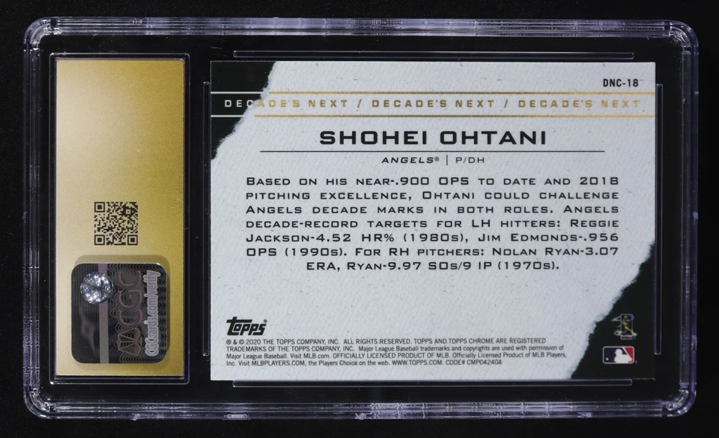 Shohei Ohtani 2020 Topps Chrome Update Decade's Next #DNC18 (CGC Pristine 10) at PristineAuction.com Shohei Ohtani 2020 Topps Chrome Update Decade's Next #DNC18 (CGC Pristine 10) at PristineAuction.com
