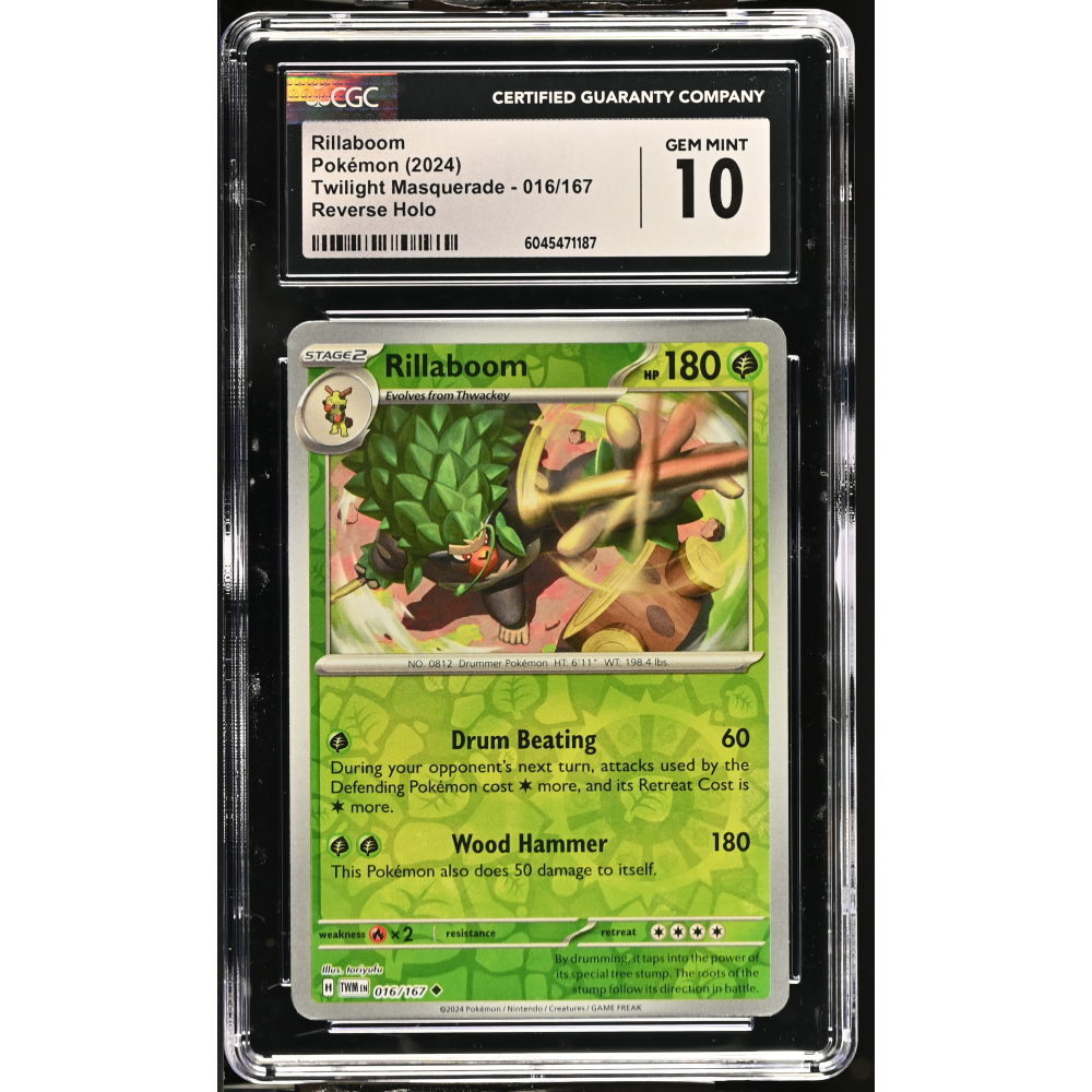 Rillaboom 2024 Pokemon Twilight Masquerade #016/167 (CGC 10) at PristineAuction.com