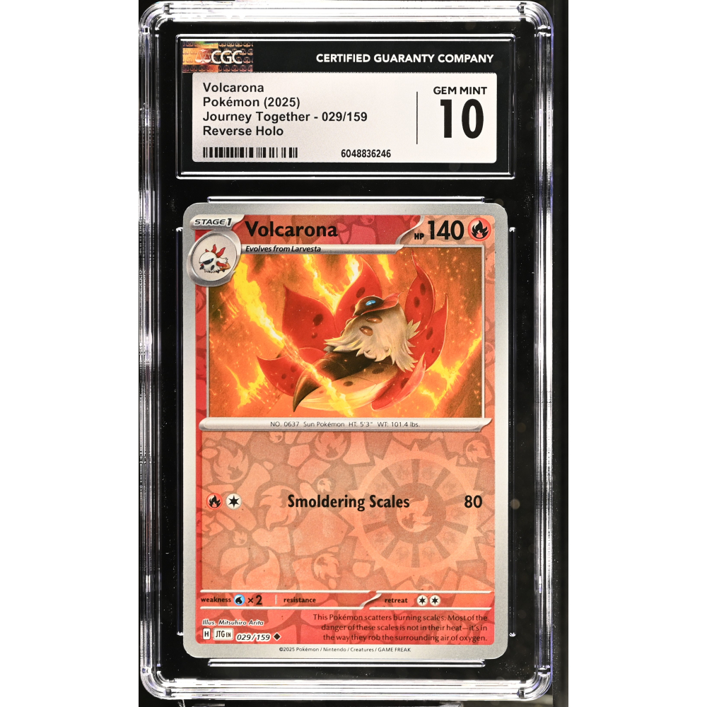 Volcarona 2025 Pokemon Journey Together #029/159 (CGC 10) at PristineAuction.com