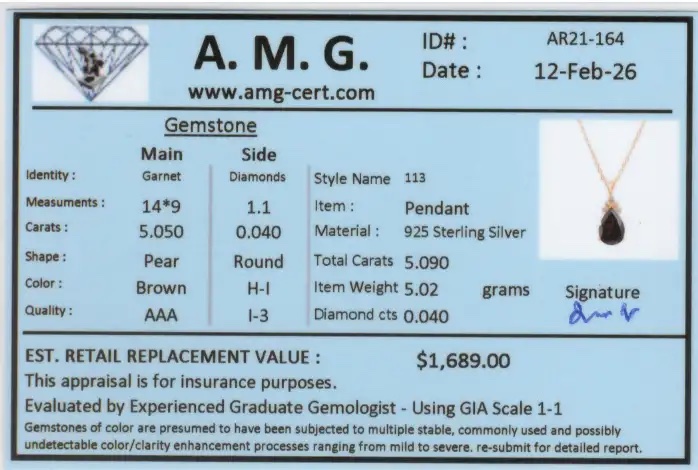 5.09 CTW Natural Garnet & Diamond 18K Gold Plated Designer Necklace Size 18 Inches | Estimated Value $1689 (AMG) at PristineAuction.com 5.09 CTW Natural Garnet & Diamond 18K Gold Plated Designer Necklace Size 18 Inches | Estimated Value $1689 (AMG) at PristineAuction.com