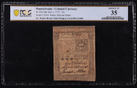 1773 Pennsylvania Colonial Currency, 15 Shillings - Fr. PA-168 (PCGS CHOICE VF35) - S/N 21934 - With Ex. Walter Green Collection Pedigree at PristineAuction.com