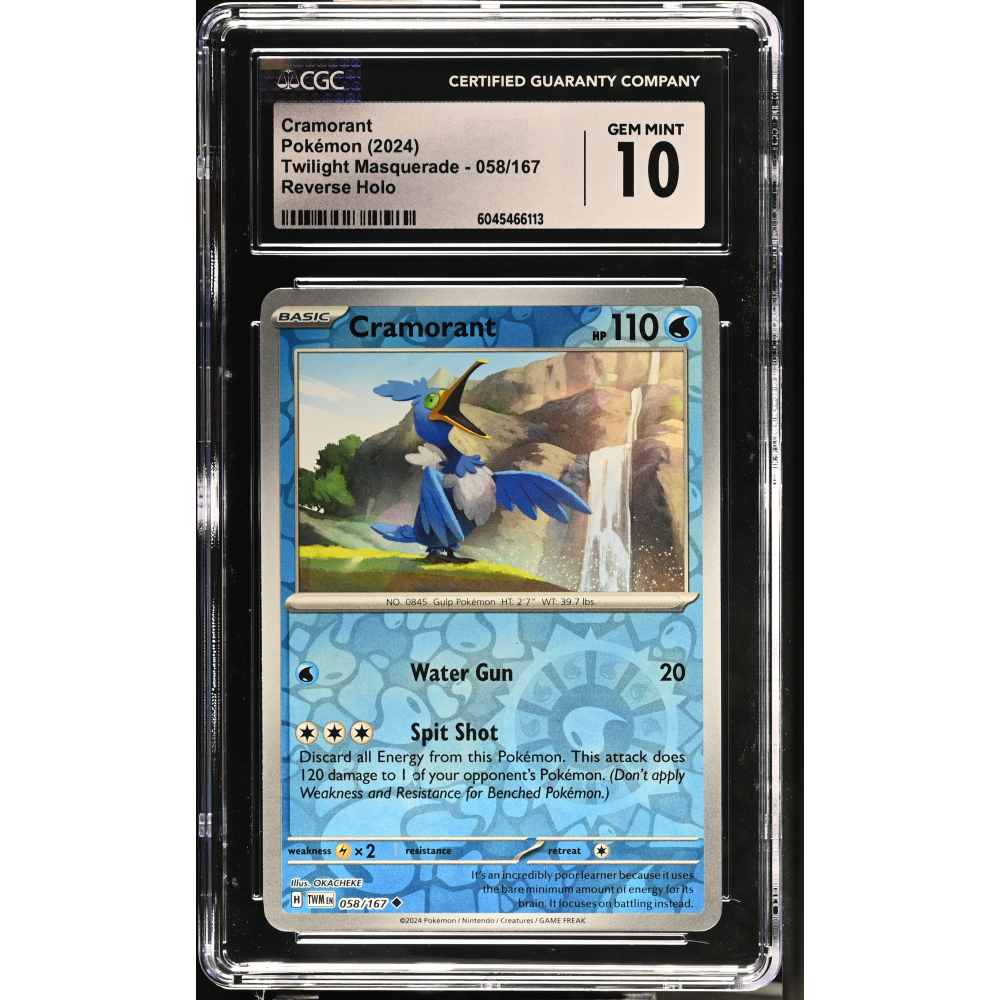 Cramorant 2024 Pokemon Twilight Masquerade #058/167 (CGC 10) at PristineAuction.com