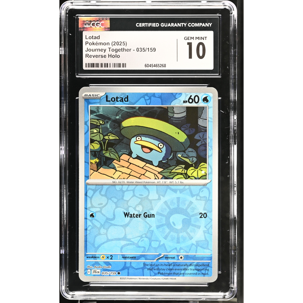 Lotad 2025 Pokemon Journey Together #035/159 (CGC 10) at PristineAuction.com