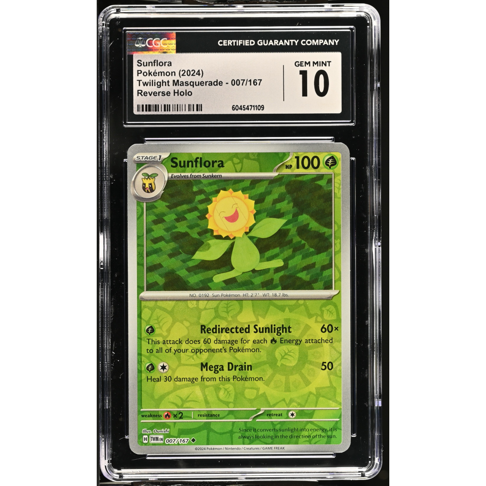 Sunflora 2024 Pokemon Twilight Masquerade #007/167 (CGC 10) at PristineAuction.com