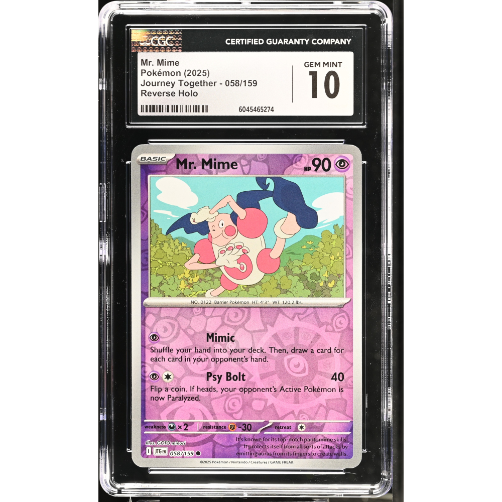 Mr. Mime 2025 Pokemon Journey Together #058/159 (CGC 10) at PristineAuction.com