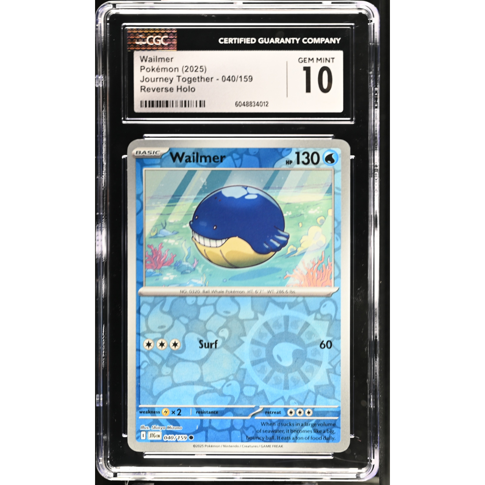 Wailmer 2025 Pokemon Journey Together #040/159 (CGC 10) at PristineAuction.com