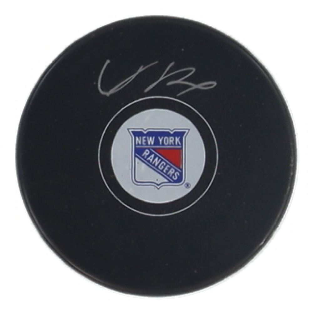 Adam Fox Signed Rangers Logo Hockey Puck (Fanatics) at PristineAuction.com