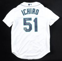 Ichiro Suzuki Signed Mariners Mitchell & Ness Authentic Jersey Inscribed "3089 Hits" & "10x GG" (Fanatics & MLB) at PristineAuction.com
