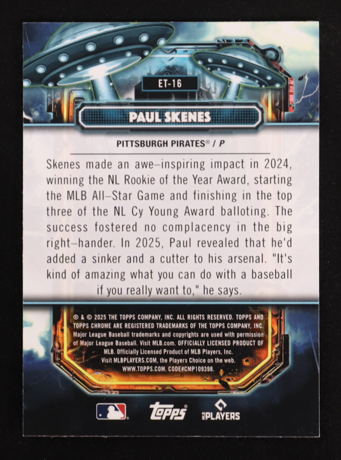Paul Skenes 2025 Topps Cosmic Chrome Extraterrestrial Talent #ET-16 at PristineAuction.com Paul Skenes 2025 Topps Cosmic Chrome Extraterrestrial Talent #ET-16 at PristineAuction.com