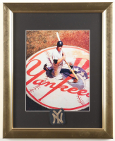 Mickey Mantle Yankees Custom Framed Photo Display with Vintage 1960's Cloth Patch at PristineAuction.com