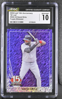 David Ortiz 2025 Leaf 15th Anniversary '90 Leaf Purple Shimmer #90B39 #7/7 (CGC 10) at PristineAuction.com