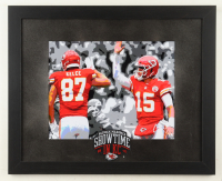 Patrick Mahomes & Travis Kelce Chiefs Custom Framed Art Print Display with Showtime Patch at PristineAuction.com