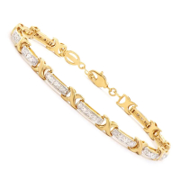 0.34 CTW Natural Diamonds 18K Gold Plated Designer Bracelet Size 8.2 Inches | Estimated Value $2,099 (AMG) at PristineAuction.com