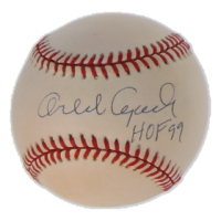 Orlando Cepeda Signed ONL Baseball Inscribed "HOF 99" (JSA) at PristineAuction.com