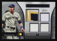 Christian Yelich 2024 Topps Museum Collection Primary Pieces Quad Relics Sapphire #SPPQCY #16/20 at PristineAuction.com