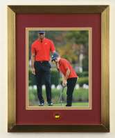 "Tiger & Charlie Woods at The Masters" Custom Framed Photo Display with Masters Pin at PristineAuction.com