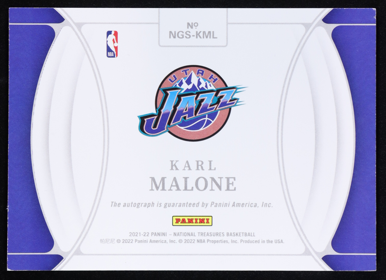 Karl Malone 2021-22 Panini National Treasures NBA Greats Signatures Bronze #14 #01/15 at PristineAuction.com Karl Malone 2021-22 Panini National Treasures NBA Greats Signatures Bronze #14 #01/15 at PristineAuction.com
