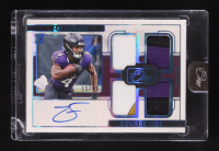 Zay Flowers 2023 Panini One Square One Blue Jersey Autograph #76 #11/49 RC at PristineAuction.com