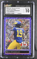 Bryce Underwood 2025 Leaf 15th Anniversary '92 Gold Leaf Stars Purple Shimmer #92B21 RC #4/7 (CGC 10) at PristineAuction.com