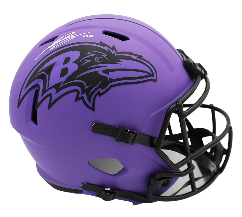 Teddye Buchanan Signed Ravens Full-Size Rave Alternate Speed Helmet (Radtke) at PristineAuction.com Teddye Buchanan Signed Ravens Full-Size Rave Alternate Speed Helmet (Radtke) at PristineAuction.com
