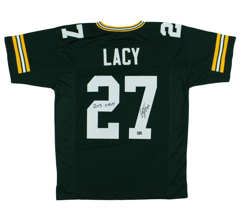 Eddie Lacy Signed Jersey Inscribed "2013 OROY" (Radtke) at PristineAuction.com Eddie Lacy Signed Jersey Inscribed "2013 OROY" (Radtke) at PristineAuction.com