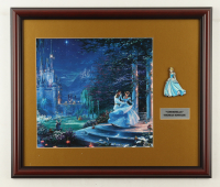 Thomas Kinkade "Cinderella Dancing" Custom Framed Print with Jumbo Cinderella Figurine Pin at PristineAuction.com