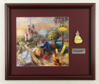 "Beauty & The Beast" Custom Framed Print Display with Jumbo Belle Figurine Pin at PristineAuction.com