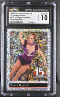Tonya Harding 2025 Leaf 15th Anniversary '92 Gold Leaf Stars Silver Sparkles #92B152 #5/15 (CGC 10) at PristineAuction.com