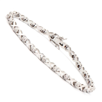 0.2 CTW Natural Diamonds Rhodium Plated Designer Bracelet 8 Inches | Estimated Value $1,939 (AMG) at PristineAuction.com