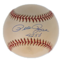 Pete Rose Signed ONL Baseball Inscribed "4256" (JSA) at PristineAuction.com